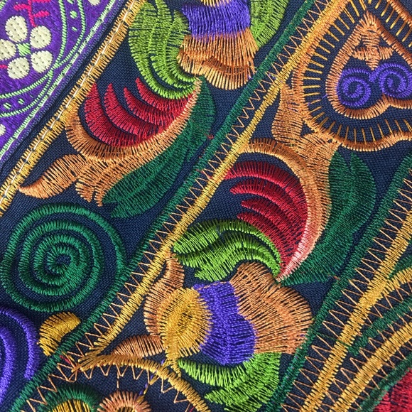 Hmong Tribe Embroidered Fabric Boho Tote Bag - Picture 4 of 6